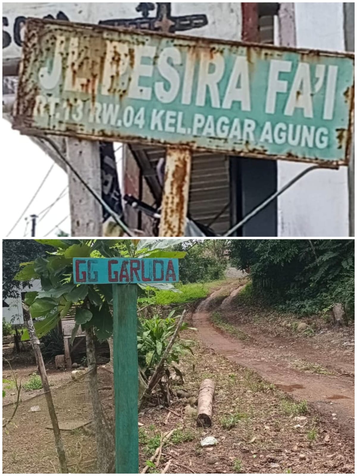 PEMBANGUNAN JALAN COR BETON PESIRAH PAI RT 13 KEL PAGAR AGUNG LAHAT APBD TA 2025 DIBANGUN DIJALAN MERDEKA GANG GARUDA RT 19 DIDUGA ASAL JADI